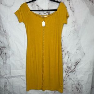 Yellow mini t-shirt dress